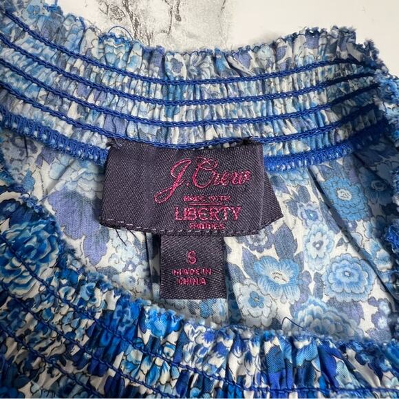 J. Crew Smocked Popover Top in Liberty Elysian Day Floral Sz S - Picture 7 of 7